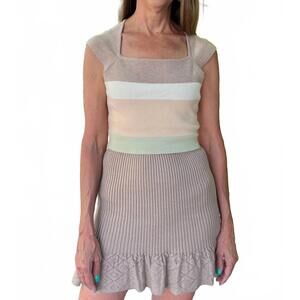 NEW BSL ruffled knit mini skirt in taupe